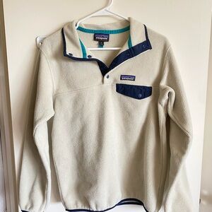 Patagonia Cream and Navy Fleece Jacket